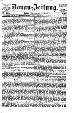 Donau-Zeitung Mittwoch 21. August 1867