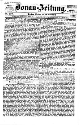 Donau-Zeitung Montag 18. November 1867