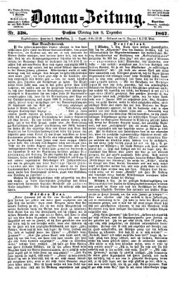 Donau-Zeitung Montag 9. Dezember 1867