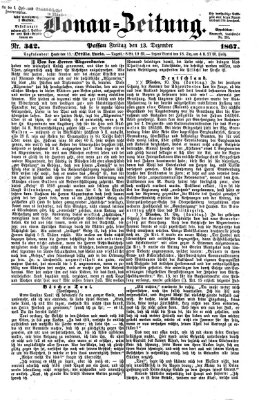 Donau-Zeitung Freitag 13. Dezember 1867