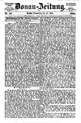 Donau-Zeitung Donnerstag 16. Januar 1868