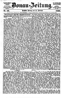 Donau-Zeitung Freitag 21. Februar 1868