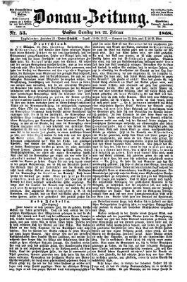 Donau-Zeitung Samstag 22. Februar 1868