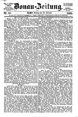 Donau-Zeitung Freitag 28. Februar 1868