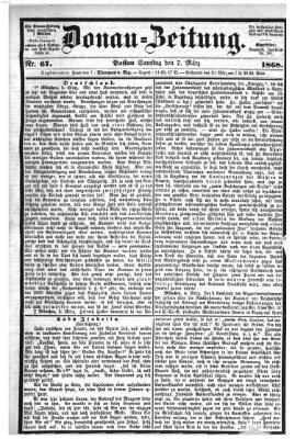 Donau-Zeitung Samstag 7. März 1868