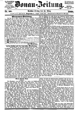 Donau-Zeitung Freitag 20. März 1868