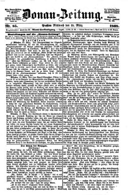 Donau-Zeitung Mittwoch 25. März 1868