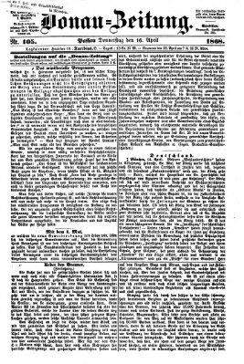 Donau-Zeitung Donnerstag 16. April 1868