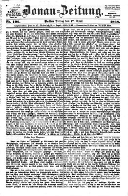 Donau-Zeitung Freitag 17. April 1868