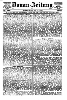 Donau-Zeitung Montag 27. April 1868