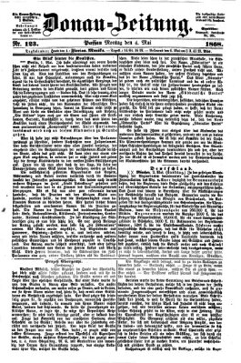 Donau-Zeitung Montag 4. Mai 1868