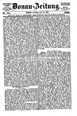 Donau-Zeitung Samstag 16. Mai 1868