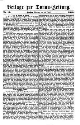 Donau-Zeitung Montag 13. Juli 1868