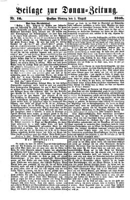 Donau-Zeitung Montag 3. August 1868