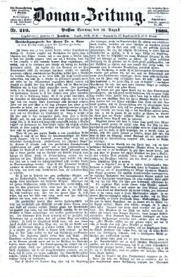 Donau-Zeitung Sonntag 16. August 1868