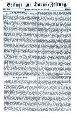 Donau-Zeitung Montag 17. August 1868