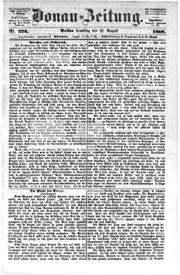 Donau-Zeitung Samstag 22. August 1868