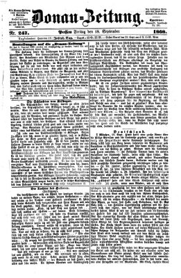 Donau-Zeitung Freitag 18. September 1868