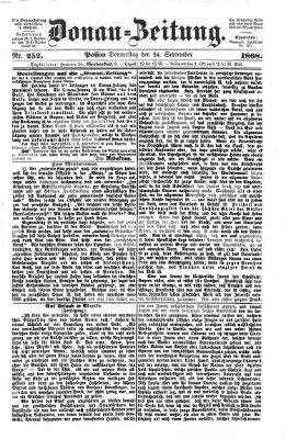 Donau-Zeitung Donnerstag 24. September 1868