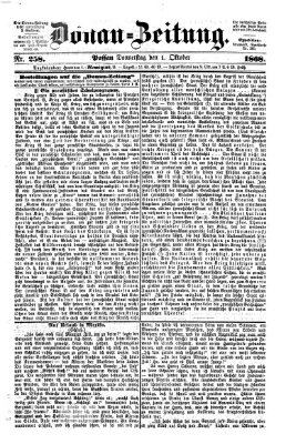 Donau-Zeitung Donnerstag 1. Oktober 1868