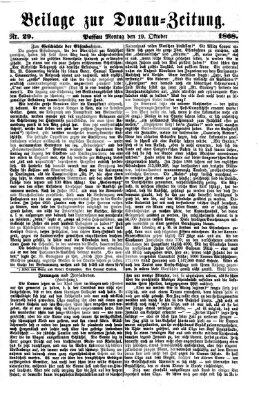 Donau-Zeitung Montag 19. Oktober 1868