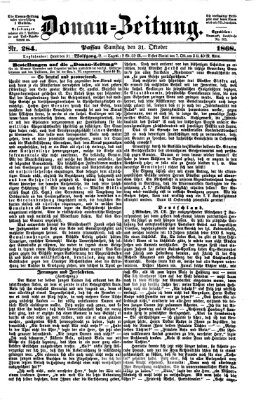 Donau-Zeitung Samstag 31. Oktober 1868