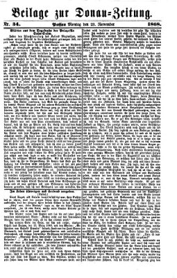 Donau-Zeitung Montag 23. November 1868