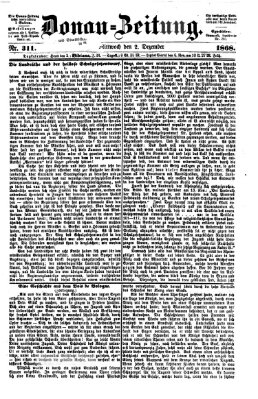 Donau-Zeitung Mittwoch 2. Dezember 1868