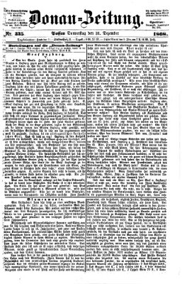 Donau-Zeitung Donnerstag 31. Dezember 1868