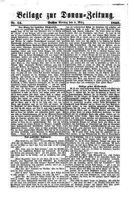 Donau-Zeitung Montag 8. März 1869