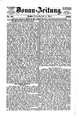 Donau-Zeitung Donnerstag 11. März 1869