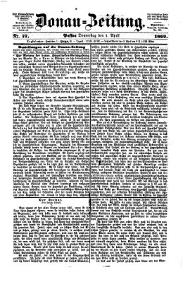 Donau-Zeitung Donnerstag 1. April 1869