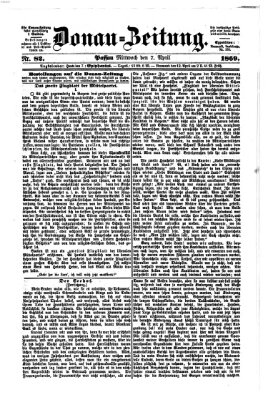 Donau-Zeitung Mittwoch 7. April 1869