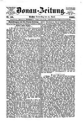 Donau-Zeitung Donnerstag 15. April 1869