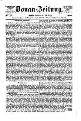 Donau-Zeitung Samstag 24. April 1869