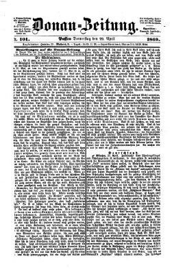 Donau-Zeitung Donnerstag 29. April 1869