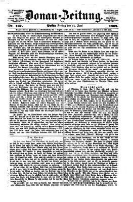 Donau-Zeitung Freitag 11. Juni 1869