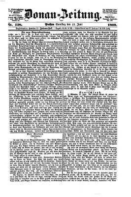 Donau-Zeitung Samstag 12. Juni 1869