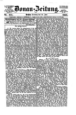 Donau-Zeitung Sonntag 27. Juni 1869