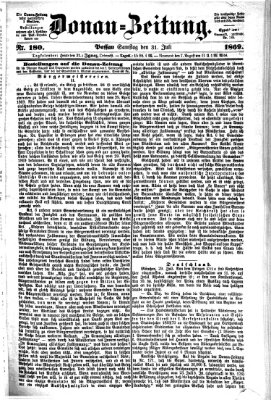 Donau-Zeitung Samstag 31. Juli 1869