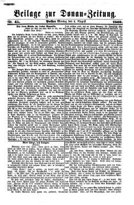 Donau-Zeitung Montag 2. August 1869