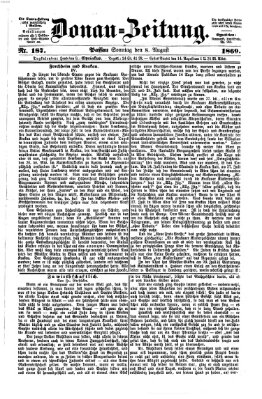 Donau-Zeitung Sonntag 8. August 1869