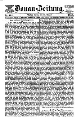 Donau-Zeitung Freitag 13. August 1869