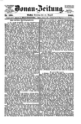 Donau-Zeitung Sonntag 15. August 1869