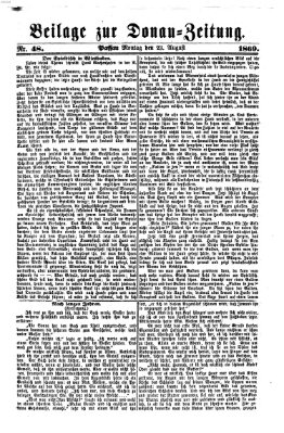 Donau-Zeitung Montag 23. August 1869