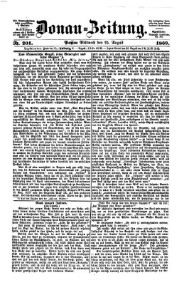 Donau-Zeitung Mittwoch 25. August 1869