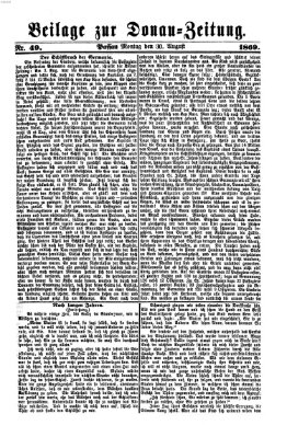 Donau-Zeitung Montag 30. August 1869