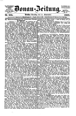 Donau-Zeitung Samstag 11. September 1869