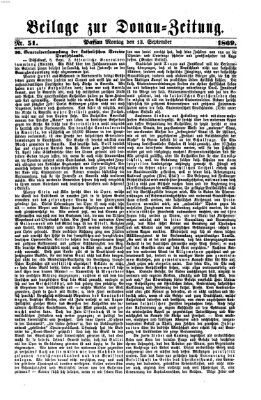 Donau-Zeitung Montag 13. September 1869