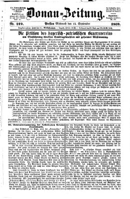 Donau-Zeitung Mittwoch 15. September 1869